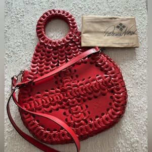 Patricia NashPisticci Woven Leather Satchel Bag- one red and one white